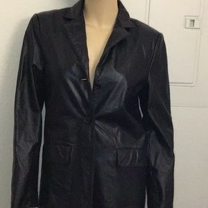 Black leather coat
